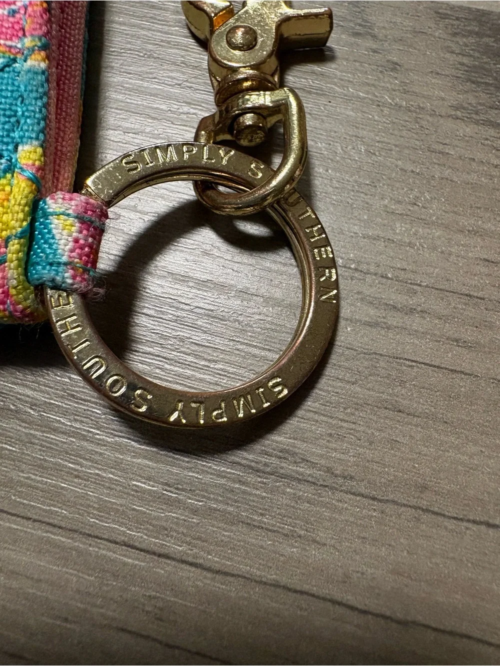 Simply, southern grapefruit Teal Citrus Card Holder with Gold Keyring